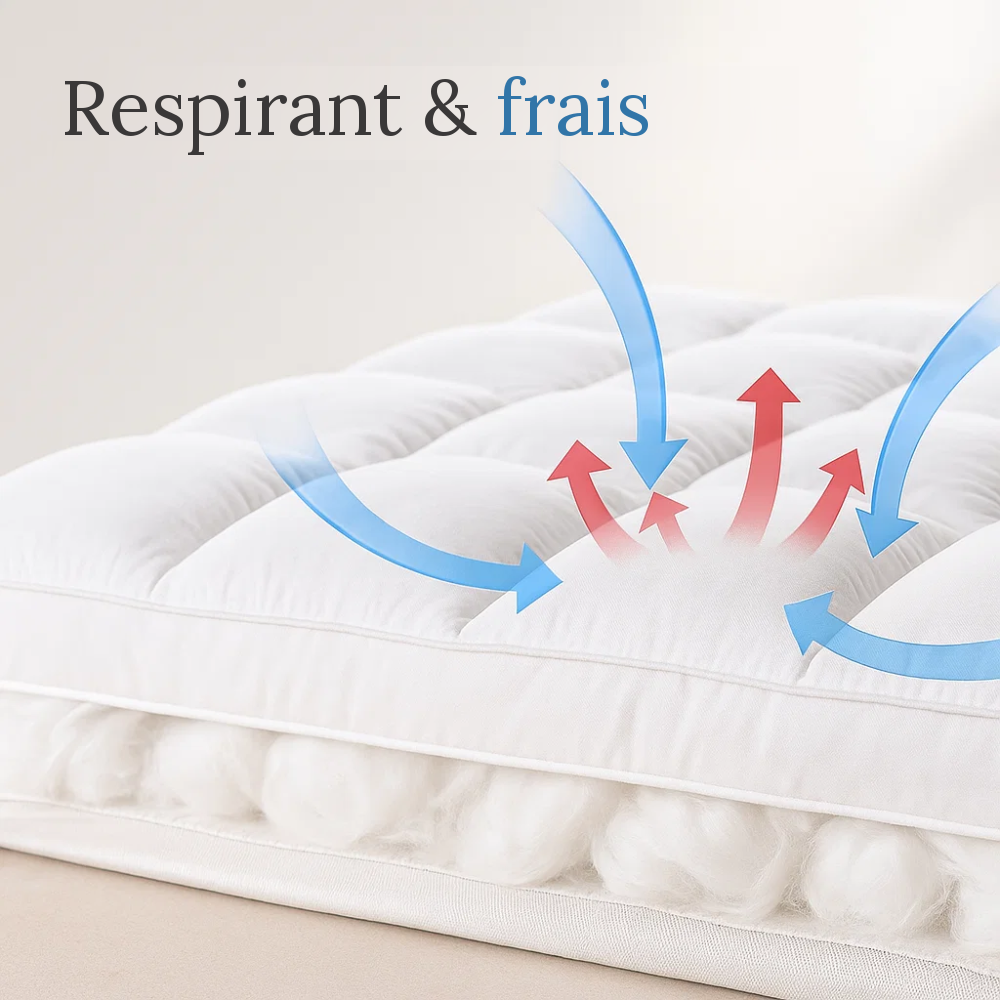 Surmatelas rafraîchissant matelassé en coton – vue 3
