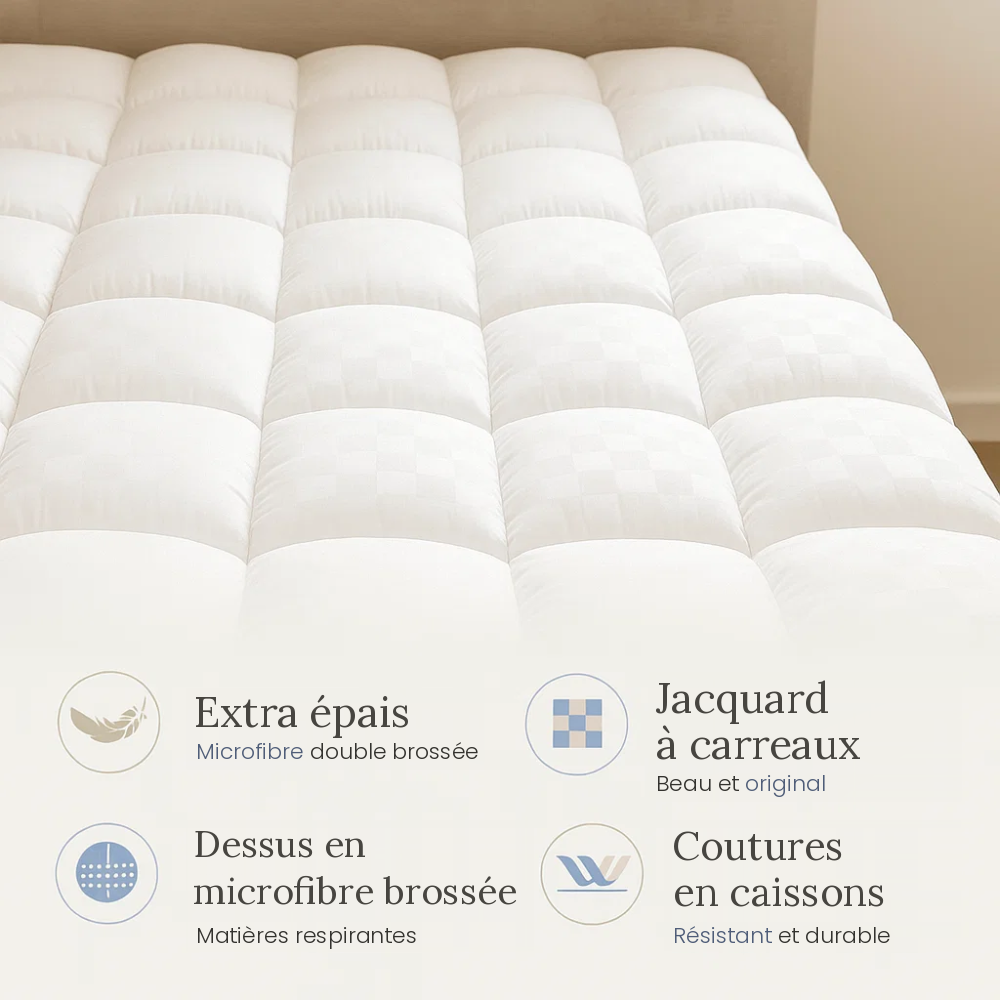 Surmatelas rafraîchissant matelassé en coton – vue 2