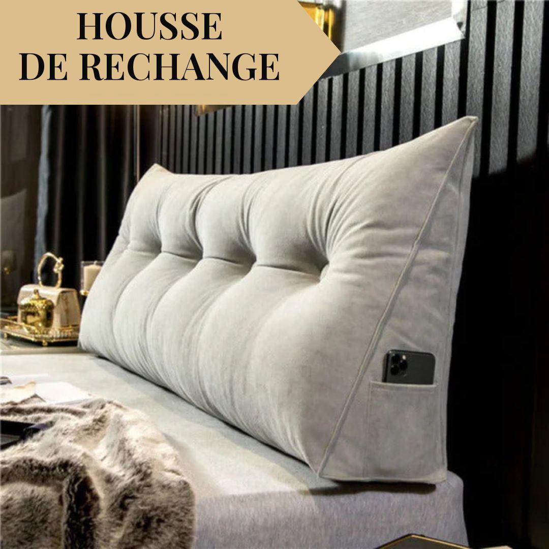 Housse de rechange pour coussin tête de lit triangulaire – vue 1