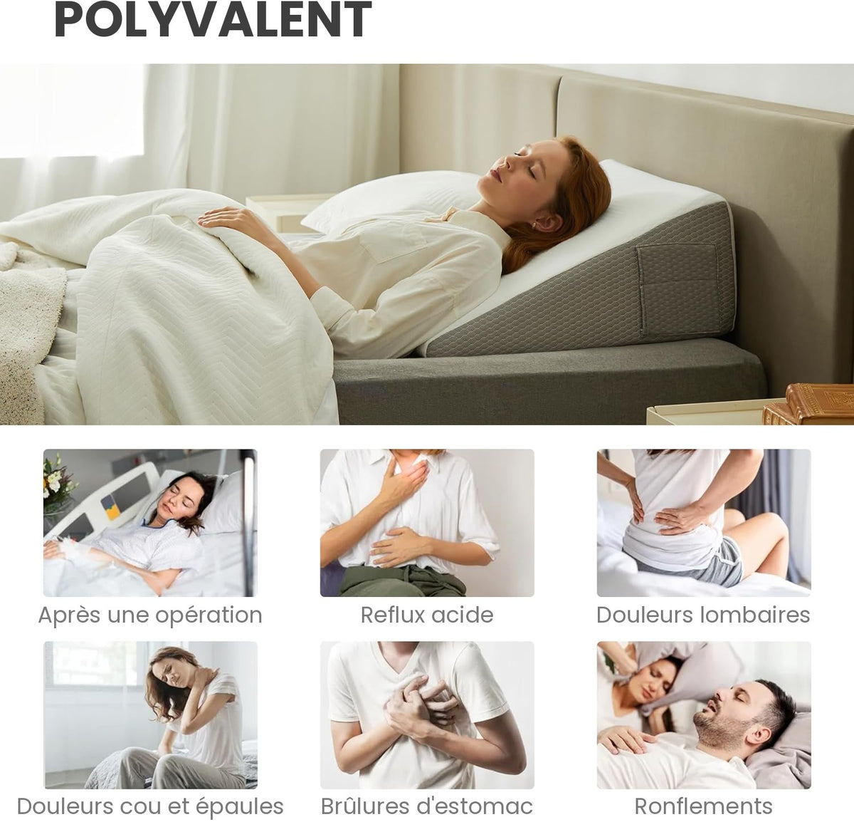 Coussin de lit incliné à mémoire de forme – vue 4