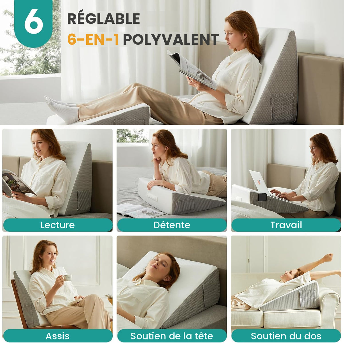 Coussin de lit incliné à mémoire de forme – vue 2