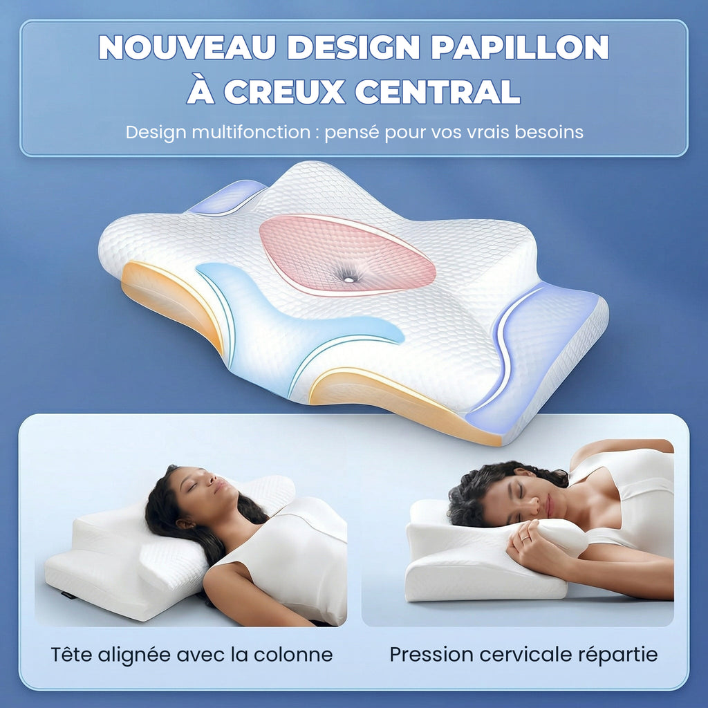 Oreiller cervical ergonomique en mousse à mémoire de forme – vue 2