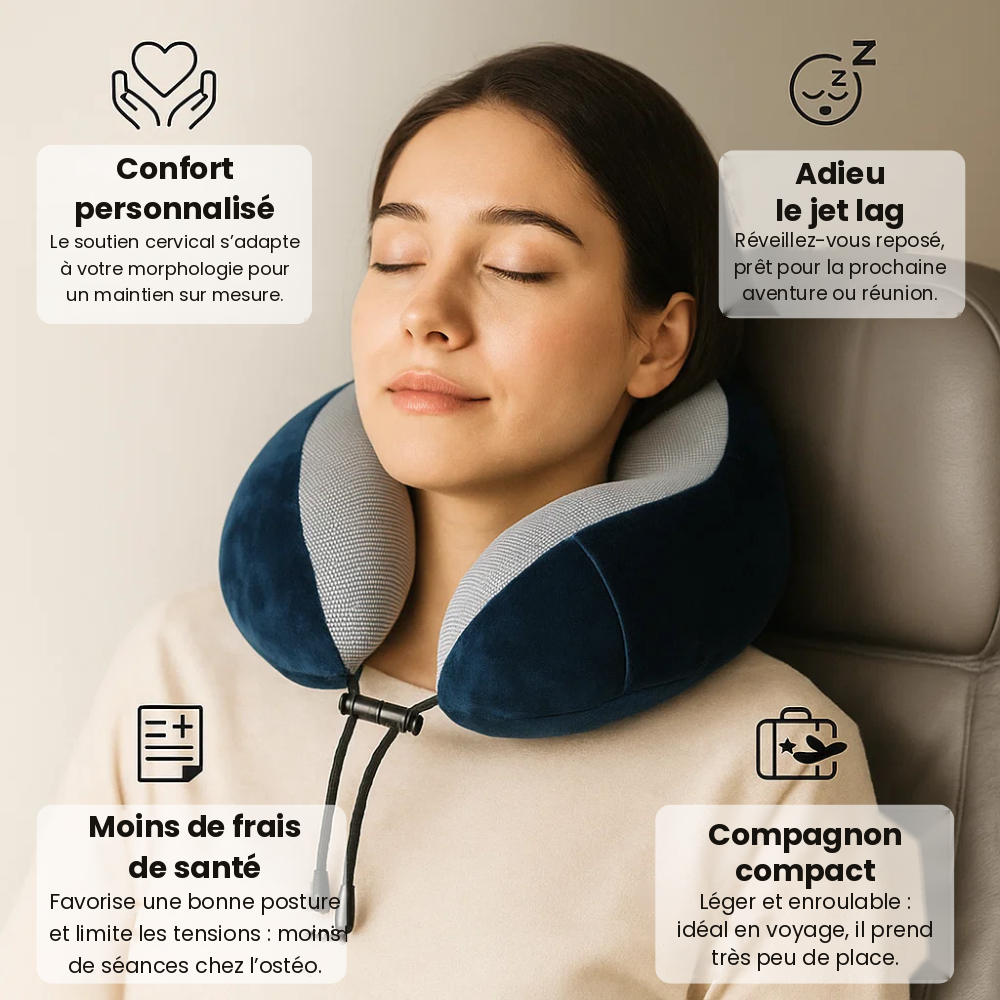 Coussin de voyage cervical en U – vue 2