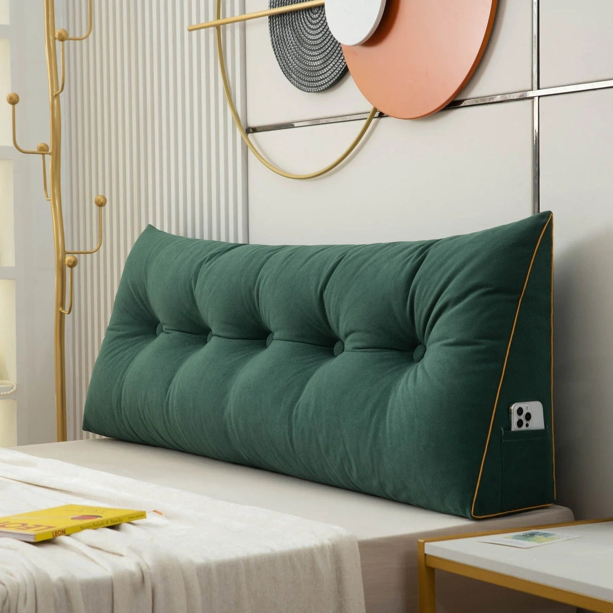 Coussin tête de lit capitonné à passepoil – vue 2