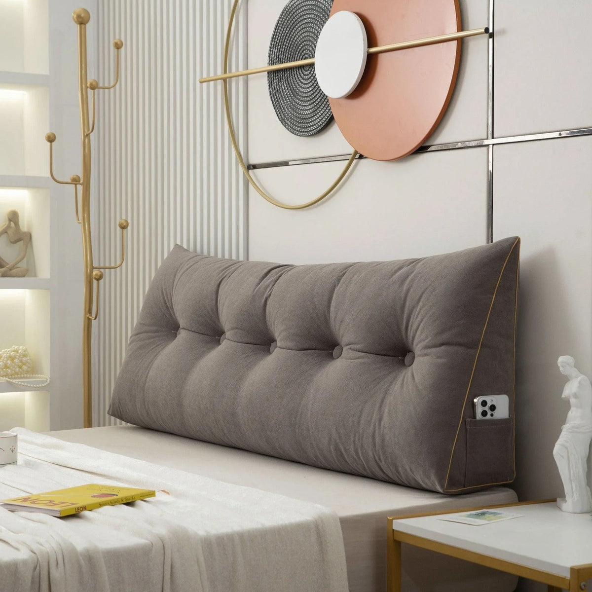 Coussin tête de lit capitonné à passepoil – vue 5