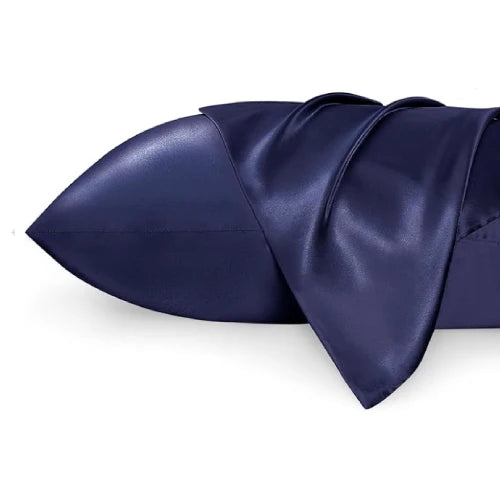 Taies d'oreiller en satin – bleu marine