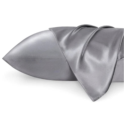 Taies d'oreiller en satin – gris
